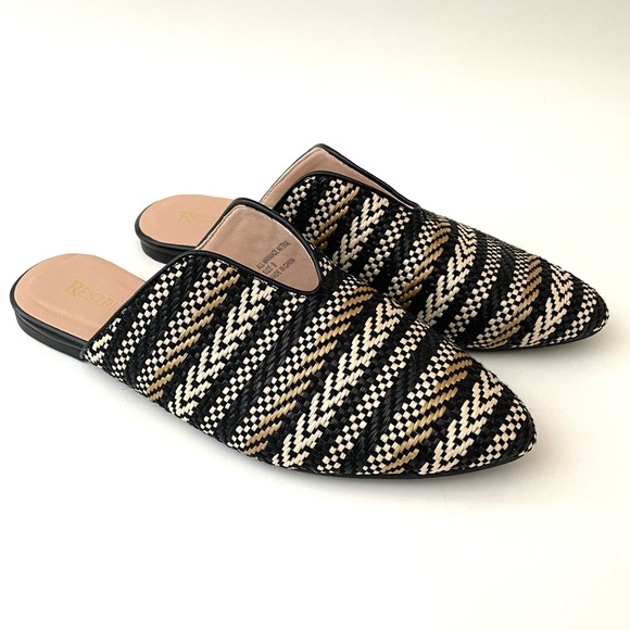 RESTRICTED Woven Mules Black Multi 9M - Picture 1 of 10